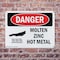 Signmission Hot Surface Sign, 7 in H x 10 in W, Plastic, Molten Zinc Hot Metal OS-2PACK-DS-P-710-L-1677 - alternate 4